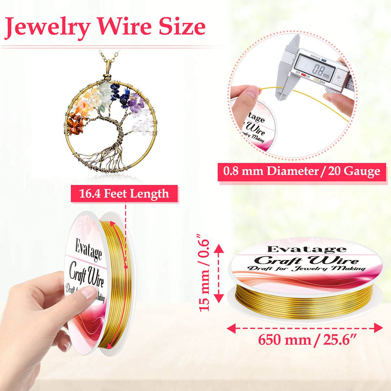 20 Gauge Jewelry Wire for Jewelry Making, Evatage 6 Rolls Craft Wire Tarnish Resistant Copper Beading Wire for Jewelry Making Supplies and Crafts - NewNest Australia