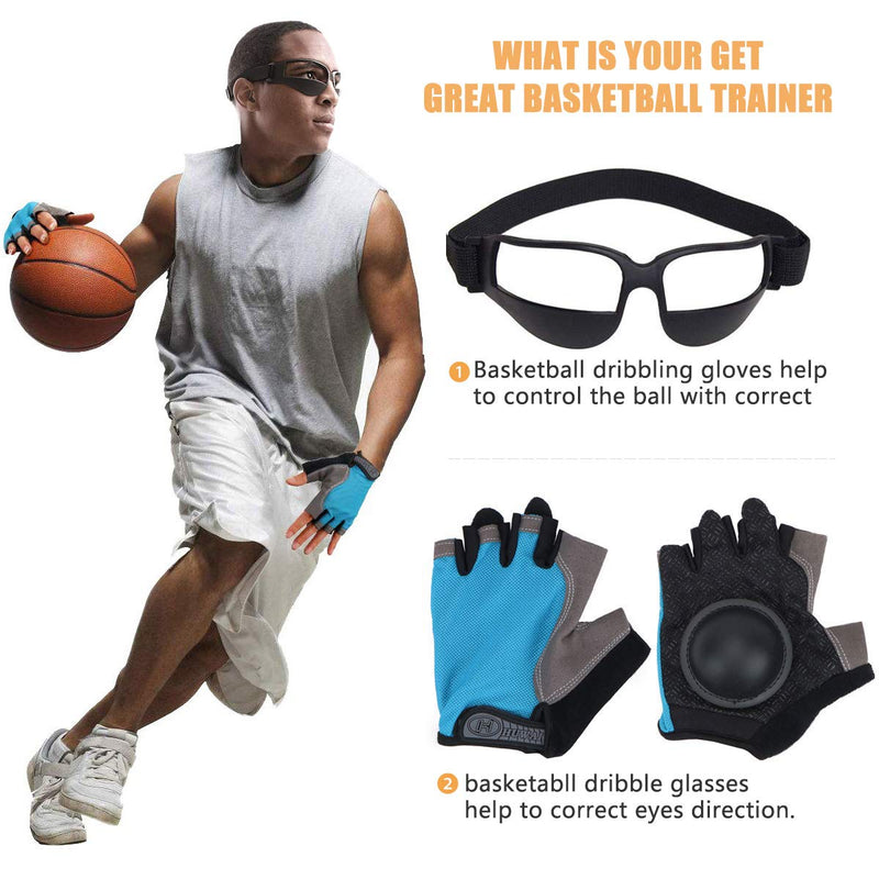 Basketball Dribbling Finger Training Anti Grip Ball Handle Train Gloves, Basketball Goggles Dribble Dribbling Eyewear Glasses Goggles for Kids Youth Adult Adolescent Golf Rugby Soccer For Kids&Youth - NewNest Australia