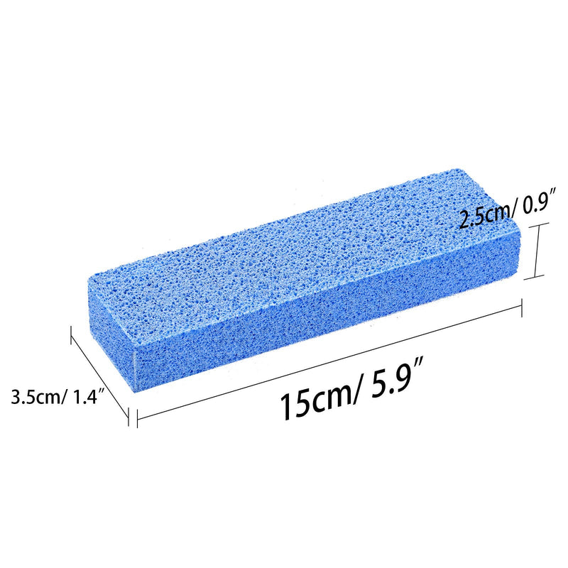 20 Pieces Pumice Stones for - Pumice Scouring Pad, Pumice Stick for Toilet Bowl Ring, Bath, Household, Kitchen, Pool, 5.9 x 1.4 x 0.9 Inch (Blue) Blue - NewNest Australia