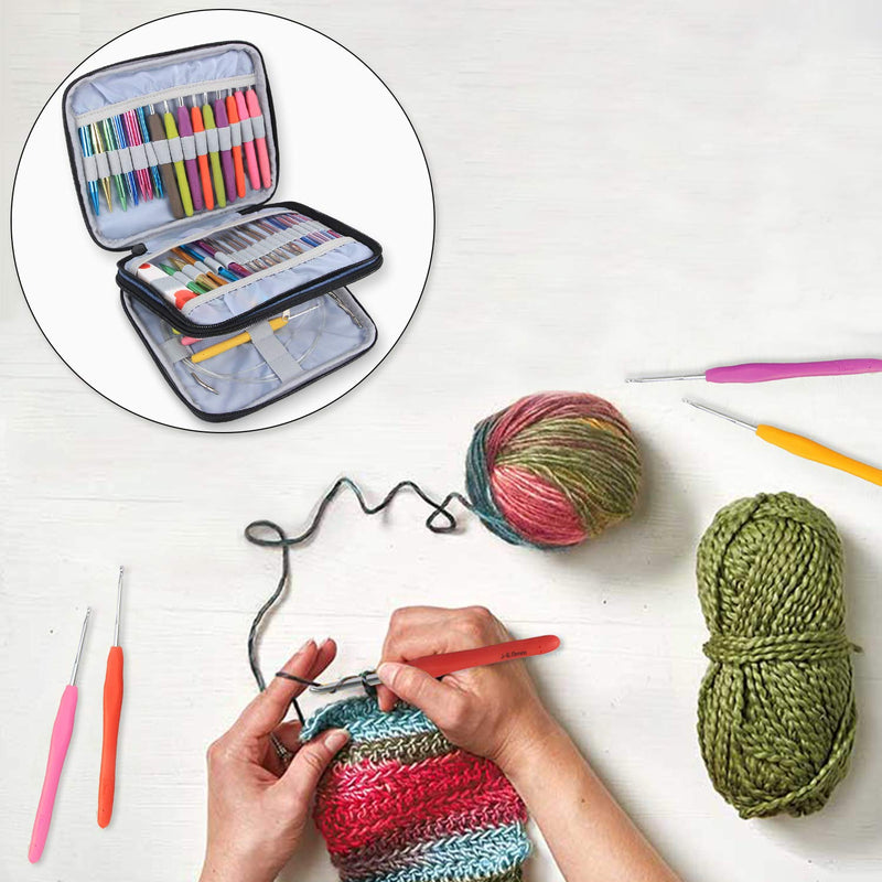 Teamoy Organizer Case for Interchangeable Circular Knitting Needles, Crochet Hooks and Knitting Accessories, Keep All in One Place and Easy to Carry, Blue (No Accessories Included) Small - NewNest Australia