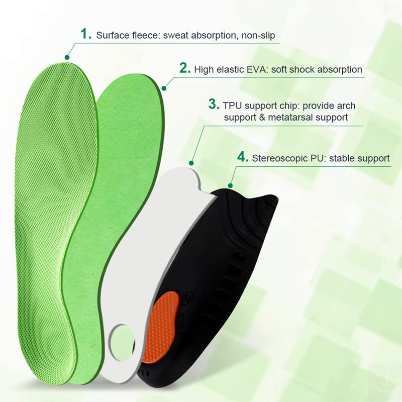 Orthotic Insoles, Cushioned Shoe Insoles with Orthotic Arch Support, Comfortable Shoe Boot Inserts Full-Length Orthotic Insoles for Men and Women with Plantar Fasciitis - 1 Pair - NewNest Australia