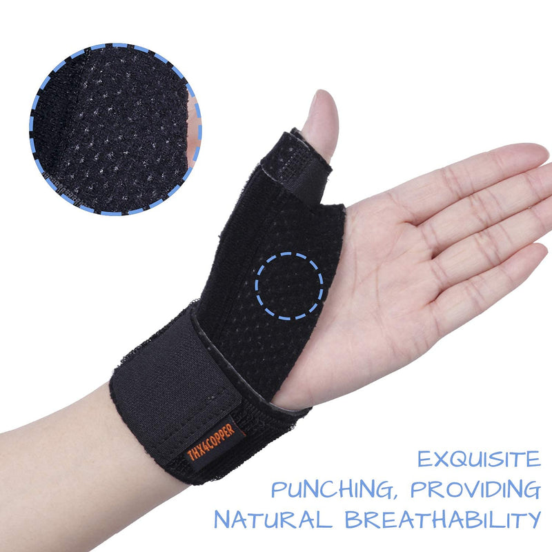 Thx4COPPER Reversible thumb splint and wrist bandages, suitable for relieving the thumb, thumb joint stabilized for arthritis, tendonitis- S/MS/M (pack of 1) black 1 - NewNest Australia