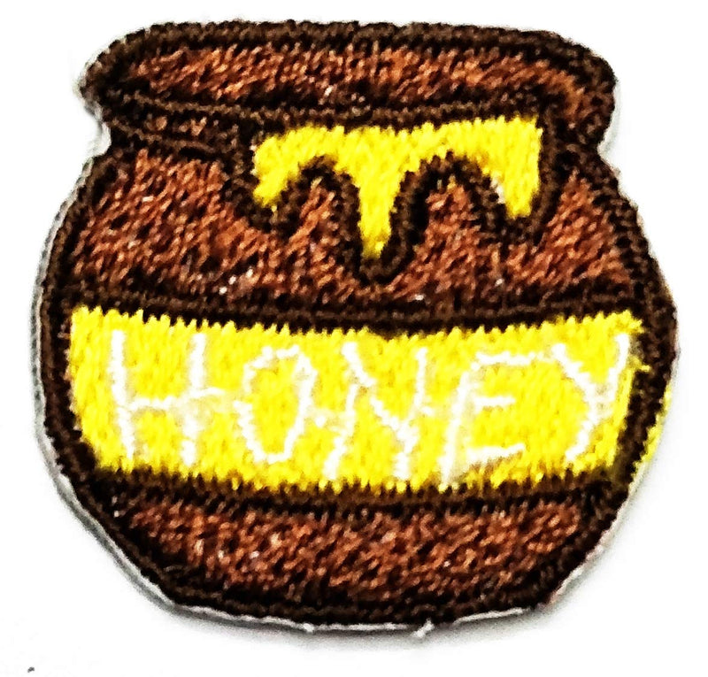 Umama Patch Set of 3 Mini Brown Honey Jar Applique Patch Cute Honey Bee Embroidered Iron On Patches Craft Decorative Repair Logo Fabric Jeans Jackets Shoes Caps Bags - NewNest Australia