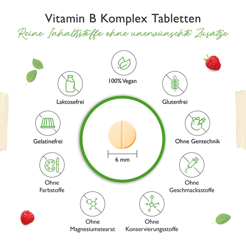 Vitamin B Complex - 365 Tablets - All 8 B Vitamins In 1 Tablet - Vitamin B1, B2, B3, B5, B6, B12, Biotin & Folic Acid - Laboratory Tested - Premium Quality - Vegan - NewNest Australia