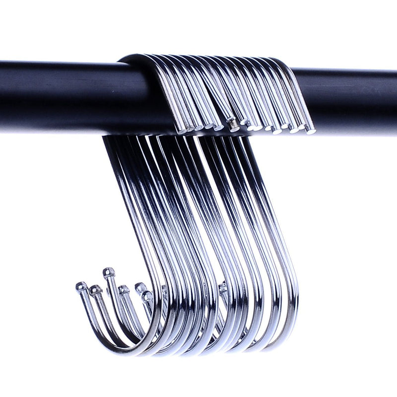 D-buy 30 Pack 3.5 inch S Hooks Heavy Duty S Hooks Plants Hooks S Hooks for hangings Outdoor Hooks Light Hooks Cup Hooks Large Hangers for Kitchen, Bathroom, Bedroom and Office (Silver) Silver - NewNest Australia