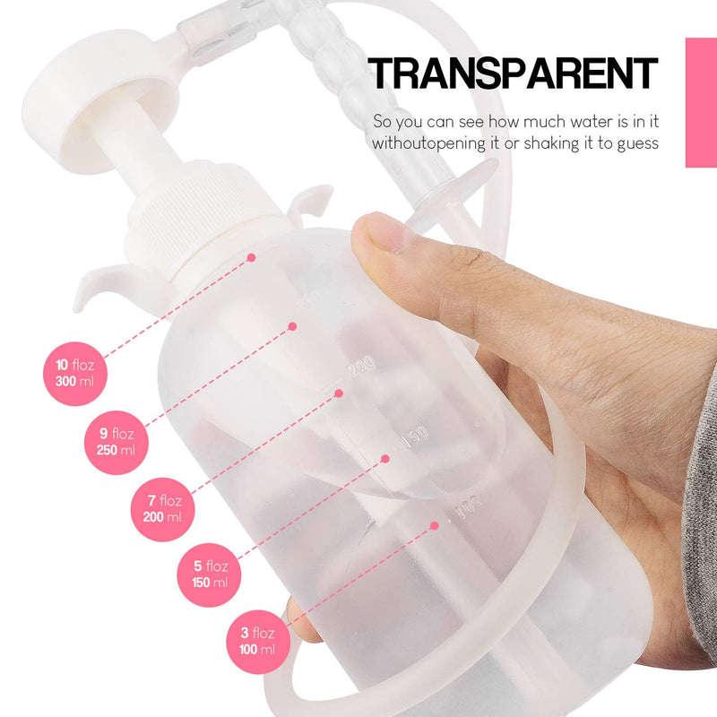 Douper Reusable Vaginal Douche, 300ml Women Vaginal Cleaning System Anal Douche Portable kit with 3 Nozzles, Maintain Feminine Hygiene for Daily Care, BPA & PVC Free - NewNest Australia