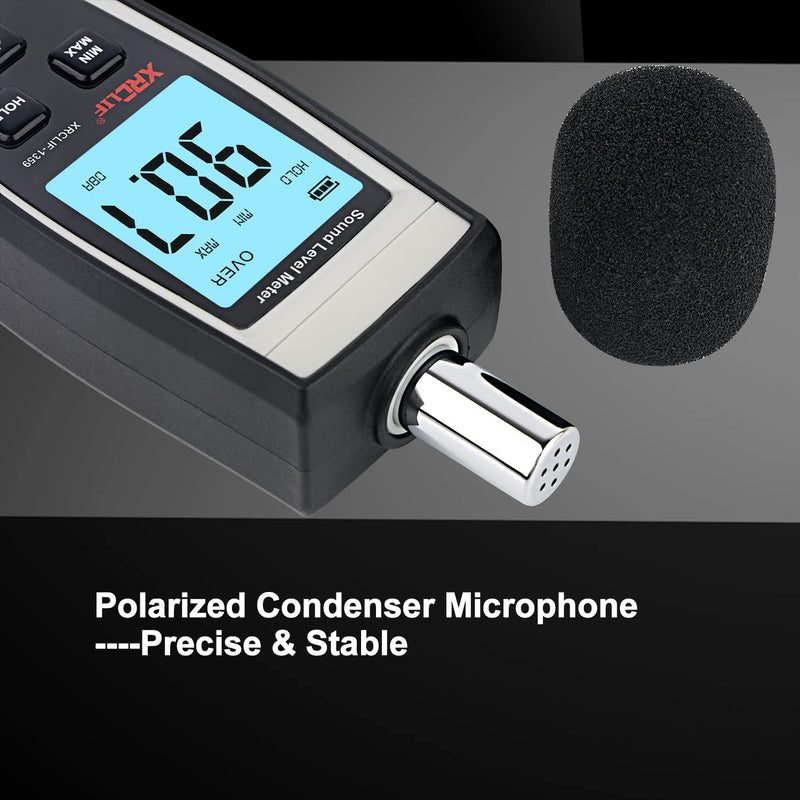 Decibel Meter Sound Level Reader 30-130dB(A), Hand-held Sound Noise Meter, Digital Noise Meter Decibel Monitoring Tester Calibrated Audio Noise Volume Measuring Tool Type A - NewNest Australia