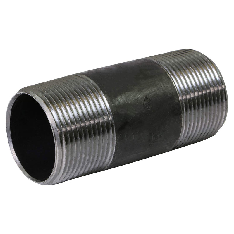 Everflow Supplies NPBL1220 2" Long Black Steel Nipple Pipe Fitting with 1/2" Nominal Size Diameter Single Unit 1/2" x 2" - NewNest Australia