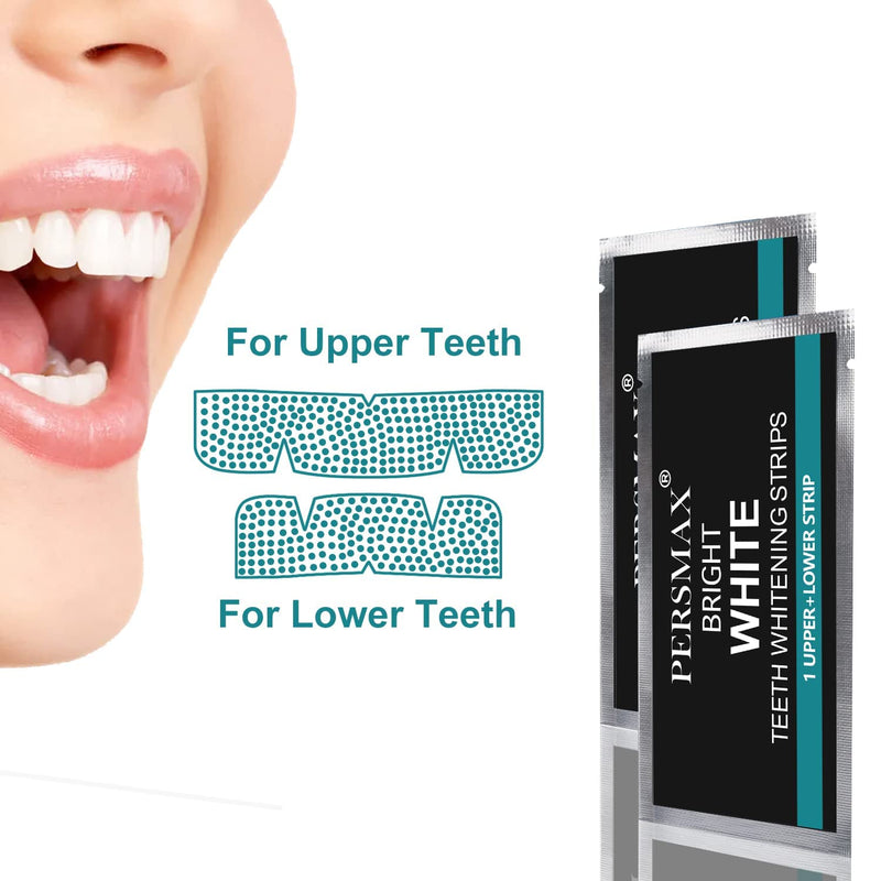 PERSMAX Teeth Whitening Strips, Non-Sensitive Teeth Whitener for Tooth Whitening, Non-Slip Dental Whitener Professional Helps to Remove Smoking Coffee Wine Stain, 14 Treatments 28 Strips - NewNest Australia