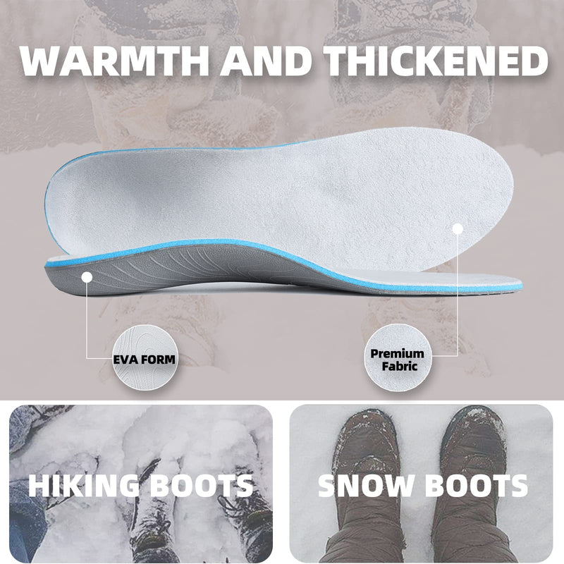 Warm Fiber Material Arch Support Orthopedic Insole,Alleviating Foot Soreness of Men and Women, Flat Feet,Plantar Fasciitis,Suitable for Sports Shoes and Work Shoes (Size:UK-12,12",Gray) UK-12-30.5CM--12" Grey - NewNest Australia