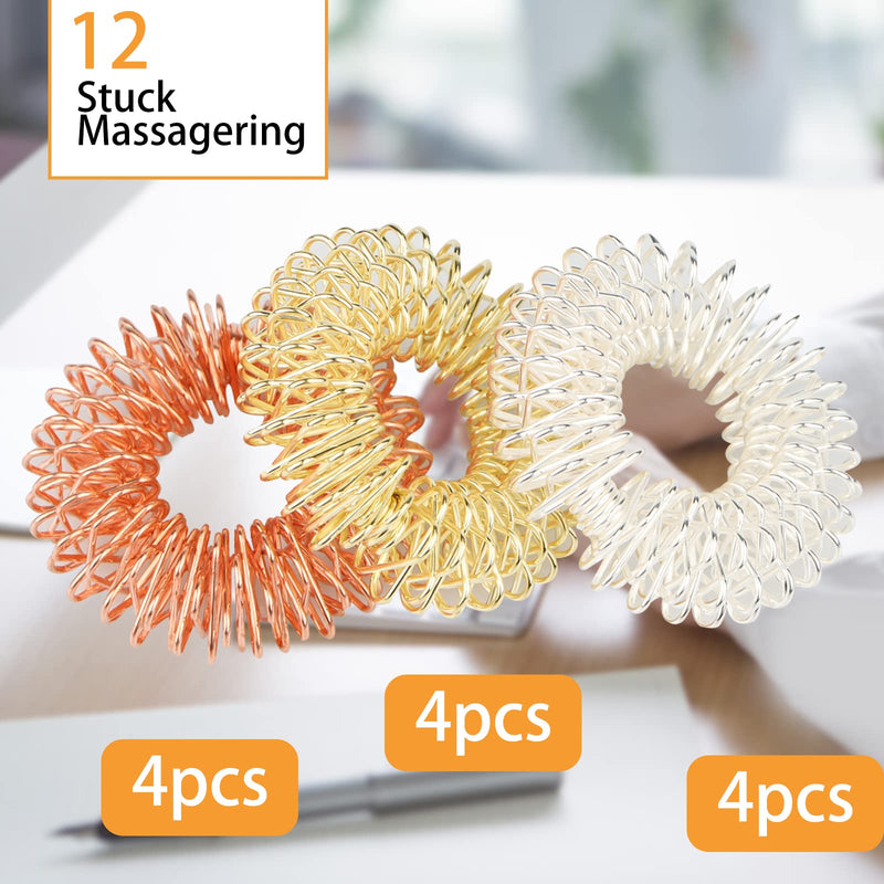 12 Pieces Massage Rings For Fingers, Acupressure Rings Set Acupressure Ring Massage Rings For Finger Wrist, Finger Massage Ring For Teenagers Adults Anxiety Stress Relief Relaxation - NewNest Australia