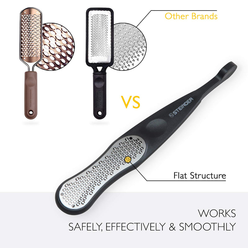 STEINDER Foot Files for Hard Skin, Feet Hard Skin Remover, Slim Foot File Scrubber Grater, Heel Scraper Dry Skin, Callous Removers, Foot Rasp – Black - NewNest Australia