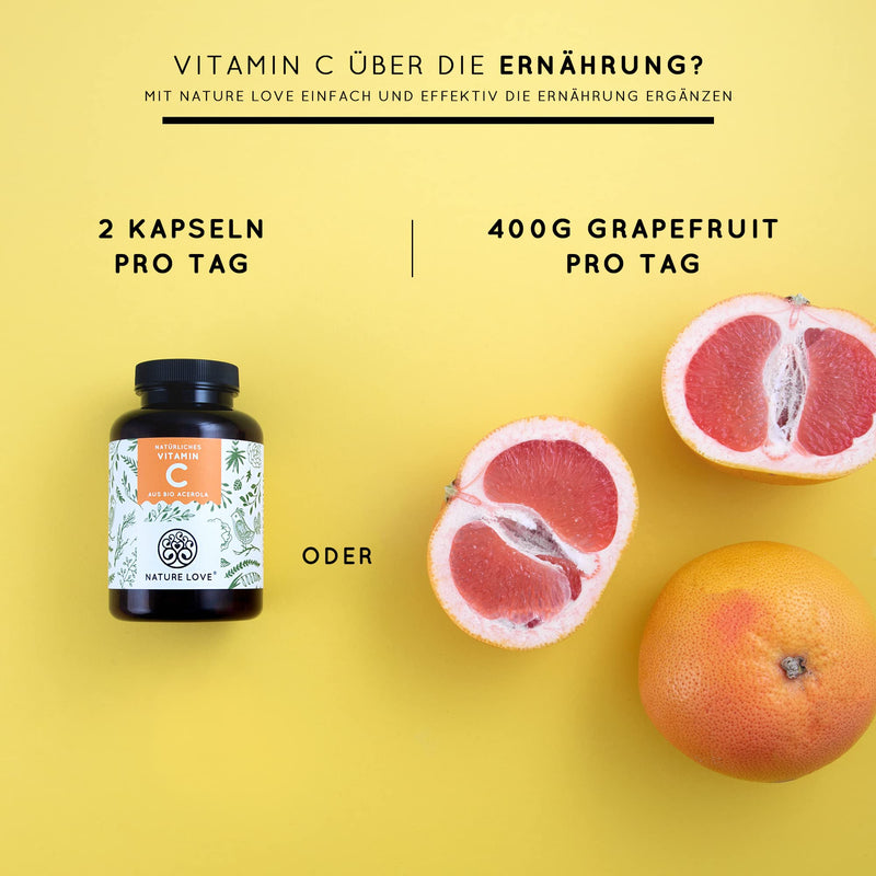 Natural Vitamin C In Organic Quality 180 Capsules, 3 Months' Supply Made From Organic Acerola Extract, Rich In Bioflavonoids And Highly Bioavailable. Laboratory Tested, Vegan And Made In Germany. - NewNest Australia