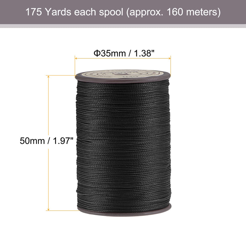 uxcell Thin Waxed Thread 175 Yards 0.45mm Dia Polyester Wax-Coated String Cord for Machine Sewing Embroidery Hand Quilting Weaving, Black - NewNest Australia
