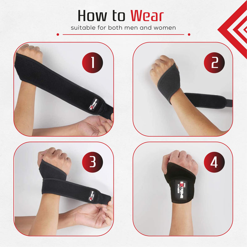 Pro Extreme Fitness Wrist Supports - Adjustable Braces For Pain Relief - Wrist Splint For Men and Women - Ideal for Carpal Tunnel,Tendonitis, and Sprains - Right and Left (Pack of 2) - NewNest Australia