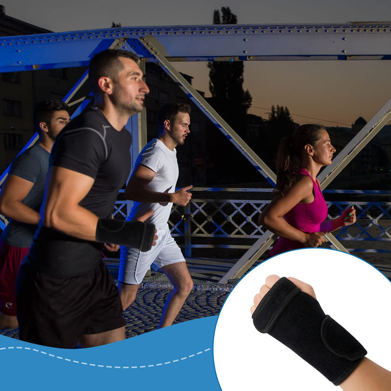 Opopark Wrist Support Brace, Adjustable Breathable Wrist Strap Reversible Wrist Brace Wrist Protectors for Carpal Tunnel Syndrome, Arthritis and Tendonitis(Black-Left) - NewNest Australia