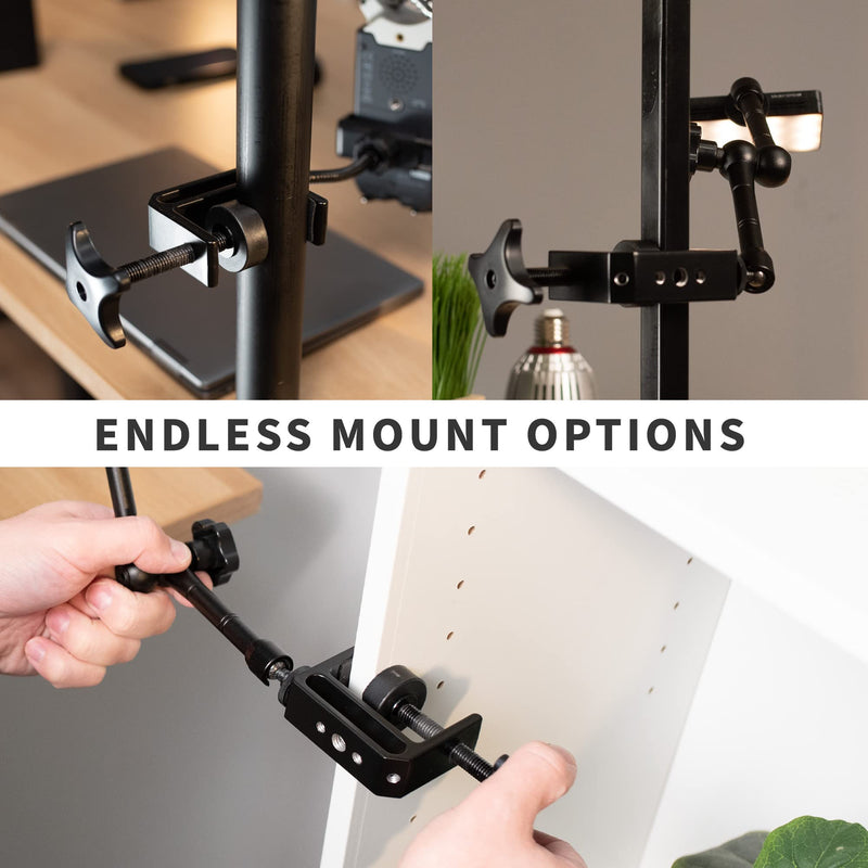 VIVO Steel C-Clamp with 1/4 inch-20 and 3/8 inch-16 Female Socket for Tables, Desk Mount, 1.5 inch Maximum Desktop Thickness, 2 Clamps, MOUNT-CP02 - NewNest Australia