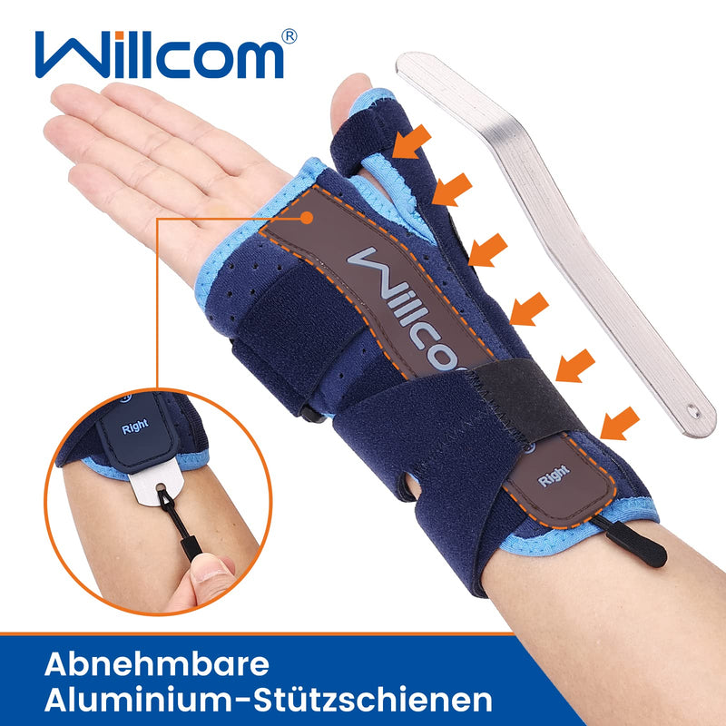 Willcom Thumb Wrist Splint With Metal Splint Stabilizer, Wrist Support For Relief Of Tendinitis, Arthritis, Carpal Tunnel, Inflammation Pain For Men And Women (M, Left) - NewNest Australia