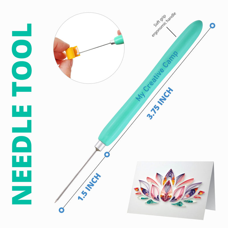 MY CREATIVE CAMP 4 Pack Paper Quilling Tools Set - 2 Slotted Tools, Needle Tool, Tweezer and Storage Box - NewNest Australia