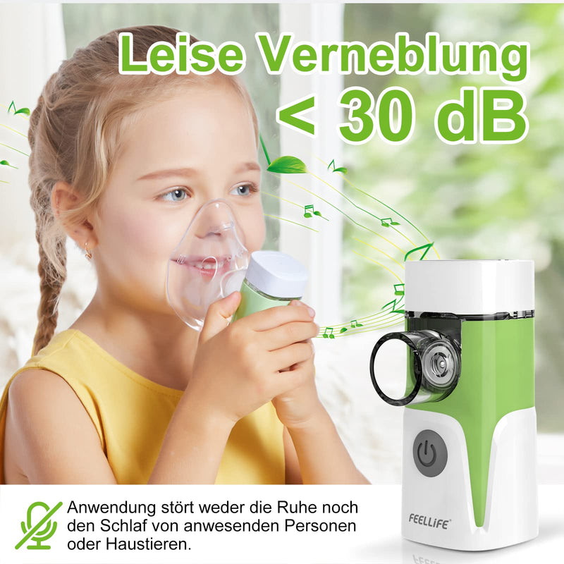 Feellife Inhaler For Kids & Adults - Quiet Inhaler For Babies - Portable, Lightweight & Effective For Respiratory Diseases - Music Function, 2 Medicine Cups Included - NewNest Australia