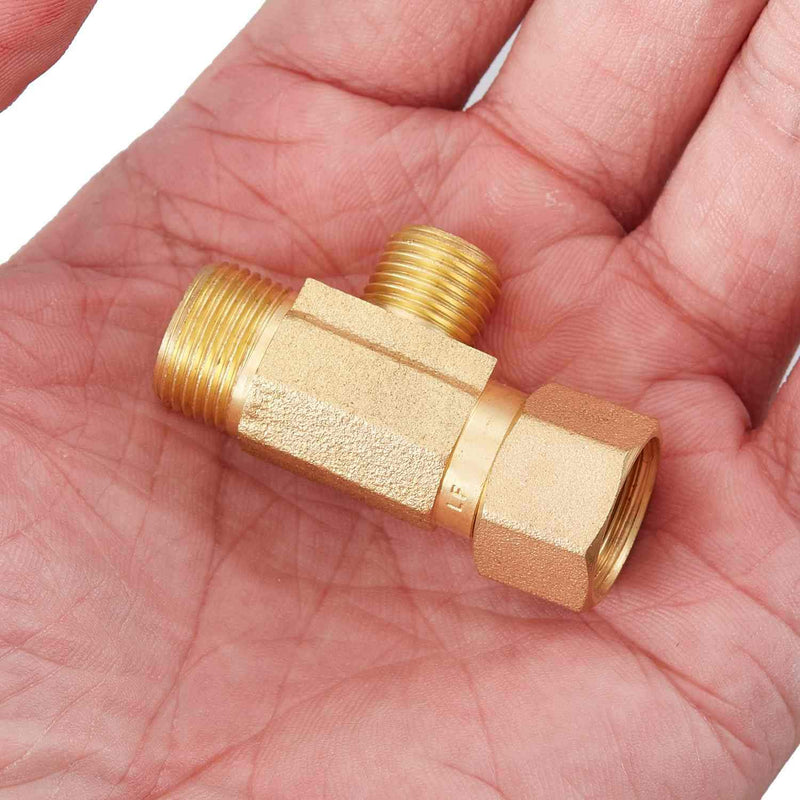 Litorange Lead Free 4 PCS Brass Angle Stop Add-A-Tee Valve 3/8" Female by 3/8 Inch by 1/4-Inch Male T Extender Water Compression Easy Connect Tee (Pack of 4) 3/8 x 1/4 Add-A-Tee 4PCS - NewNest Australia