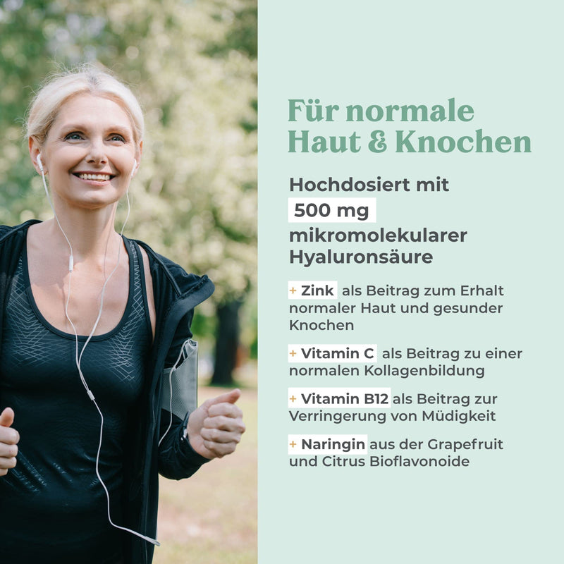 High-Dose Hyaluronic Acid Capsules With 500 Mg Per Capsule - 90 Vegan Hyaluronic Capsules In A 3-Month Supply - 500-700 Kda I Enriched With Zinc To Help Maintain Normal Skin And Bones. - NewNest Australia