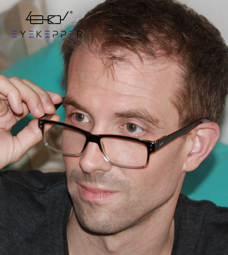 Eyekepper 5 pieces classic spring hinge reading glasses sun reading glasses black 5 pieces transparent lens 1.5 diopters - NewNest Australia