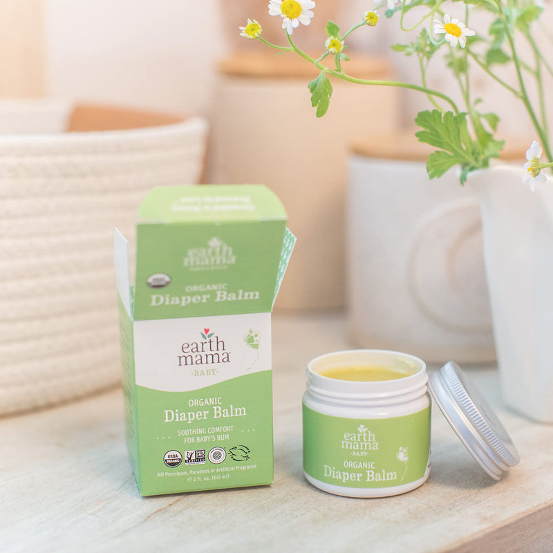 Organic Diaper Balm by Earth Mama | Safe Calendula Cream to Soothe and Protect Sensitive Skin, Non-GMO Project Verified, 2-Fluid Ounce (2-Pack) 2 Fl Oz (Pack of 2) - NewNest Australia