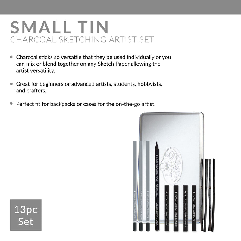 Royal & Langnickel RSET-ART2503 Small Tin Charcoal Drawing Art Set 1 Pack - NewNest Australia