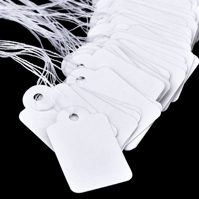 White Marking Tags Price Tags Price Labels Display Tags with Hanging String, 500 Pack (35 x 22 mm) 35 x 22 mm Vintage Style - NewNest Australia