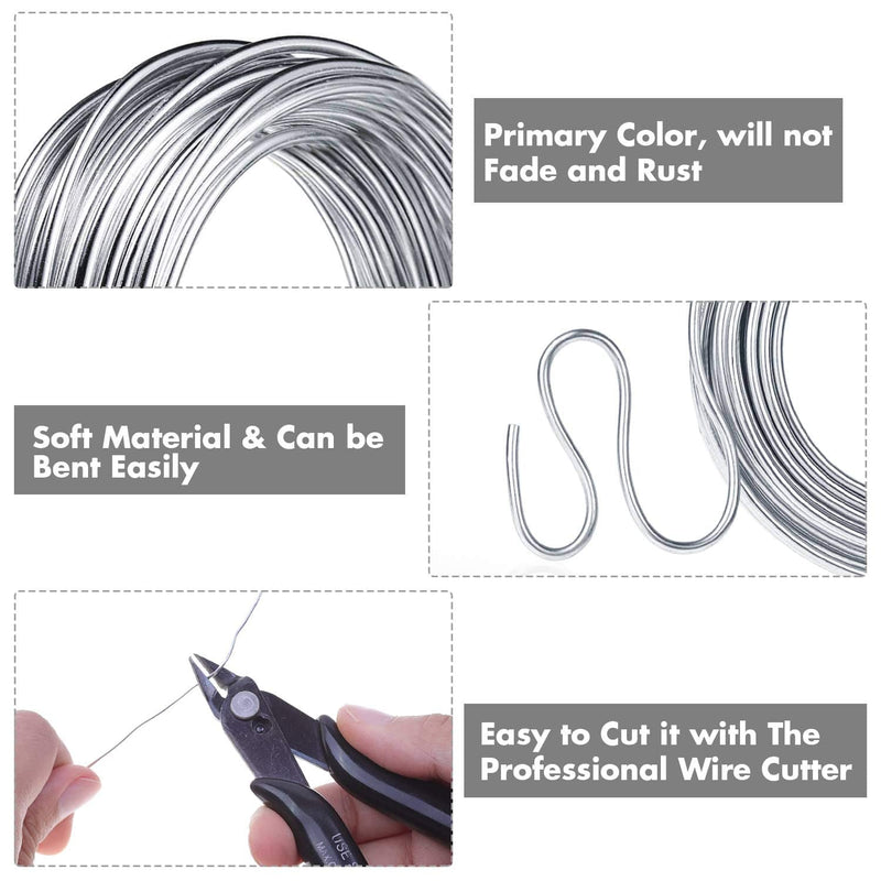 Aluminum Wire, Anezus 18 Gauge 328 FT Metal Wire Bendable Sculpting Aluminum Wire 1mm for Crafts Jewelry Making Beading Floral (Silver) aluminum wire with cutter(18 gauge) - NewNest Australia