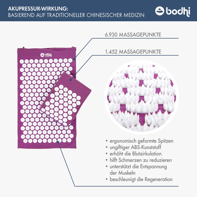 Acupressure Set Vital: Acupressure Mat (74 X 44 Cm) And Acupressure Pillow In A Great Value Set, Revitalizing Mat For The Back And Pillow For The Neck, Soothing Relaxation Mat And Pillow - NewNest Australia