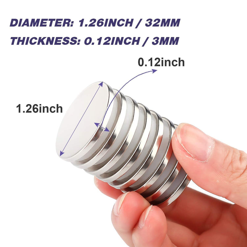 E BAVITE Super Strong Neodymium Disc Magnets with Double Sided Adhesive, Powerful Permanent Rare Earth Magnets. Fridge, DIY,Scientific, Craft, and Office Magnets, 1.26 inch D x 1/8 inch H 2 Packs 30X3 2P - NewNest Australia