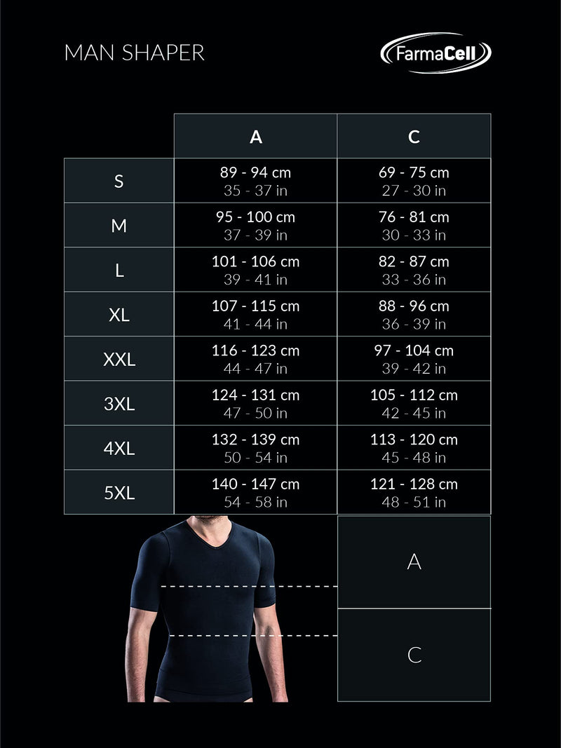 FarmaCell Man 405BS - abdominal bandage/support band for men, figure-shaping with support rods in the back area that prevent rolling up, S black - NewNest Australia