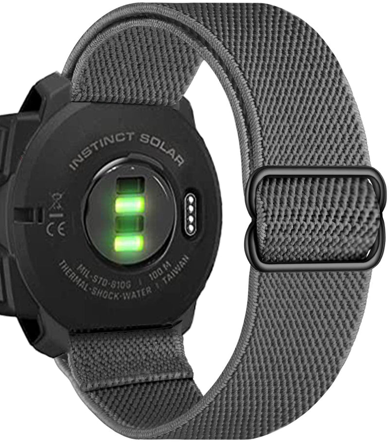 Olytop Elastic Bands for Garmin Instinct/Instinct 2 Solar, 22mm Soft Stretchy Nylon Ultra-light Wristband Replacement Strap for Garmin Instinct Tactical/Esports/Solar/Tide/Tactical Smartwatch, 3 Pack Black+Army Green+Gray - NewNest Australia