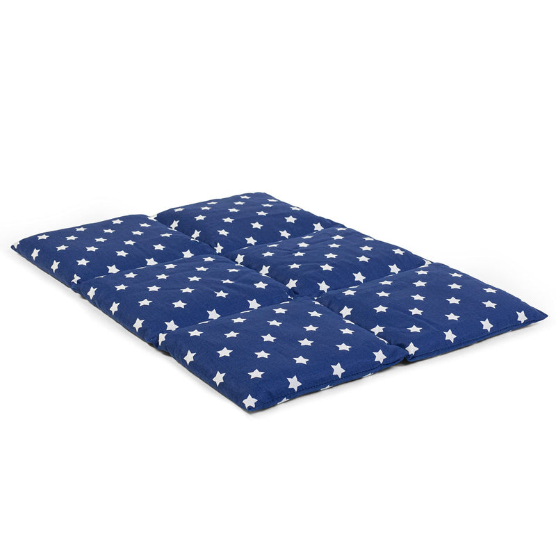 Flaxseed pillow large 40x30cm 6-chamber, star blue - heat pillow grain pillow for microwave & oven e.g. for back & stomach - linseed pillow 30x40, star blue - NewNest Australia