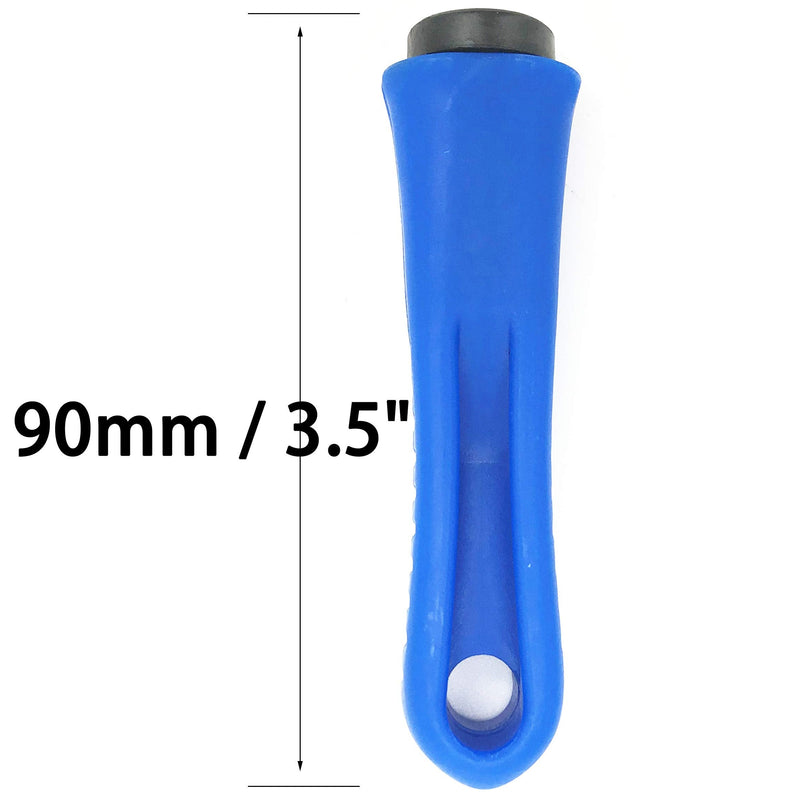 XMHF Ergonomic Rubber File Handle 5mm Diameter Round Hole 90mm Length Anti-slip Plastic Handles Blue 5Pcs - NewNest Australia