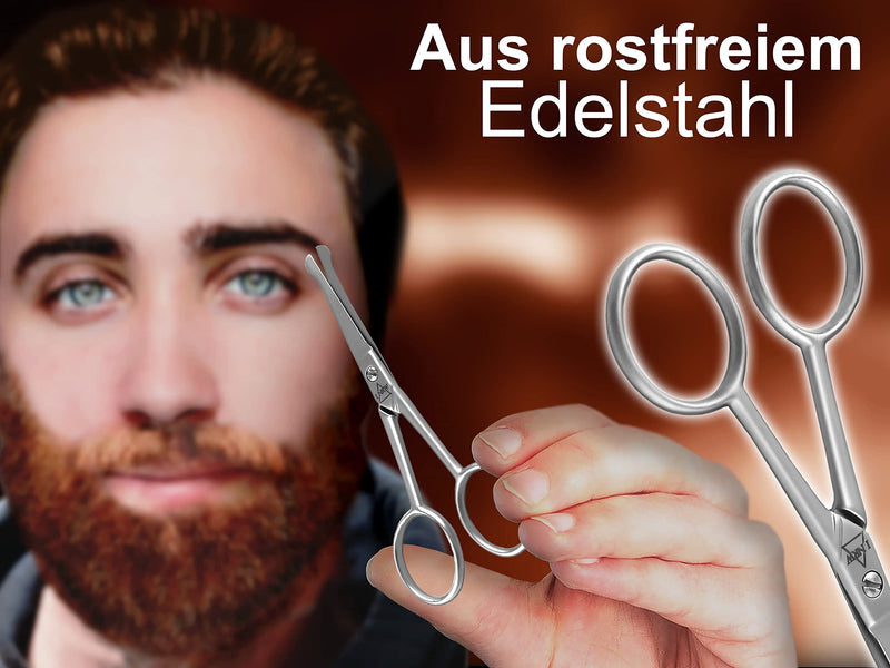Premium Beard Scissors For Men Hair Scissors Nose Hair Scissors With Rounded Ends And Sharp Cut For Precise Beard Care - Professional Hair Cutting Scissors Made Of Stainless Steel 10.5 Cm With Case - NewNest Australia