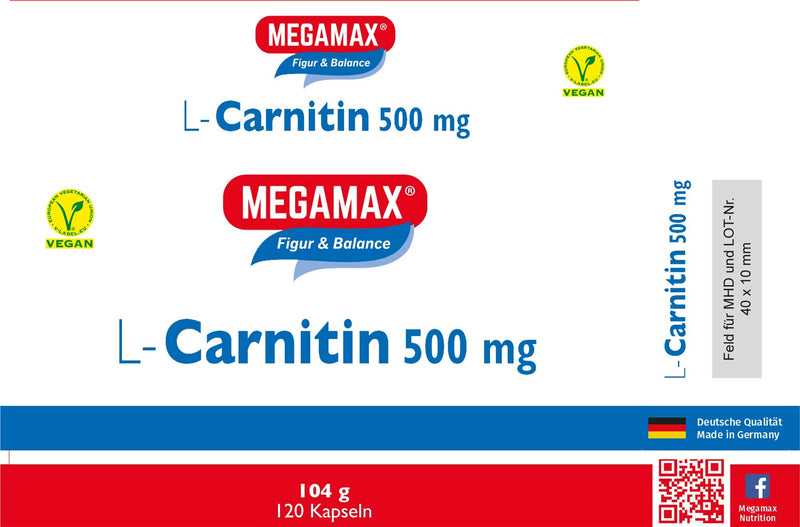 Megamax L-Carnitine 500 mg capsules - NewNest Australia