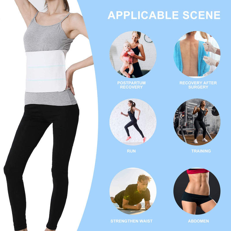 Abdominal Binder Post Surgery for Men and Women, Postpartum Tummy Tuck Belt Provides Slimming Bariatric Stomach Compression,High Elasticity, Breathable - (30" - 45") 3 PANEL - 9" 3 Panels 30"-45" WHITE - NewNest Australia