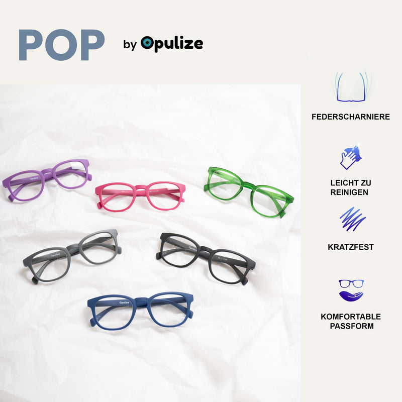 OPULIZE Pop Reading Glasses Pack of 4 Bold Round Matt Frame Spring Hinges Scratch-Resistant Men Women RRRR2-1367 Blue Pink Purple Green +3.00 Diopters (Pack of 4) Single - NewNest Australia