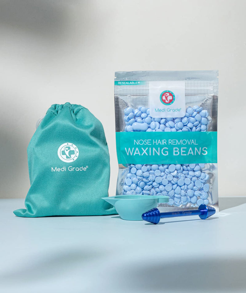 Wax Nose Hair Removal 50 G - Medi Grade Easy & Safe Wax Hair Removal Home - Waxing Set - Skin Protection, Wax Cup, Storage Bag - Warm Wax For Removing Nose Hair - NewNest Australia