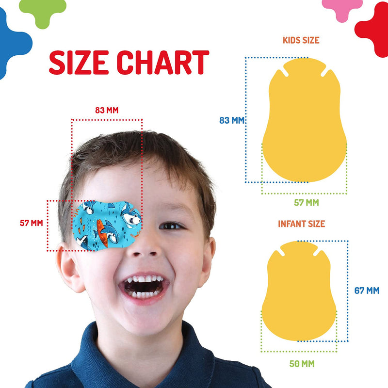 OPTHOPATCH Kids Eye Patches - Fun Boys Design - 30 + 10 Bonus Latex Free Hypoallergenic Cotton Extra Sensitive Adhesive Bandages for Amblyopia & Cross Eye-3 Reward Chart Posters by Defined Vision - NewNest Australia