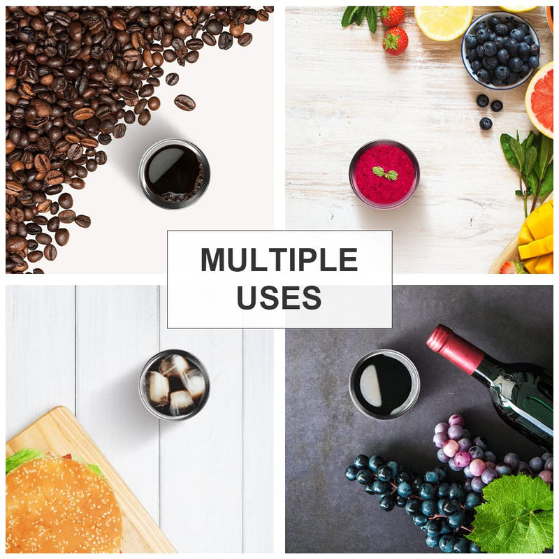 DECOLUSH 75mL (2.5 Ounce) Stainless Steel Espresso Cups - 4 Pack Double Wall Insulated Cups Demitasse Cups Coffee Cup For Drinking, Drinking Coffee, Drinking Beverages - NewNest Australia