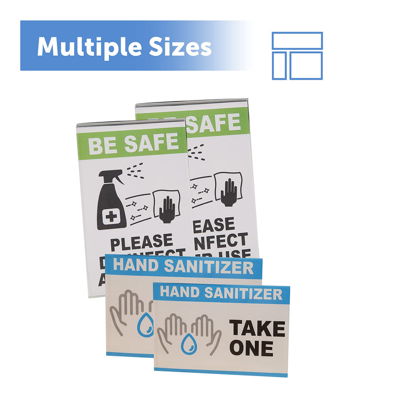 NuDell 4" x 6" L-Shaped Slanted Sign Holder - Self-Standing Ad Frame, Clear (35446) 4-inch x 6-inch - NewNest Australia
