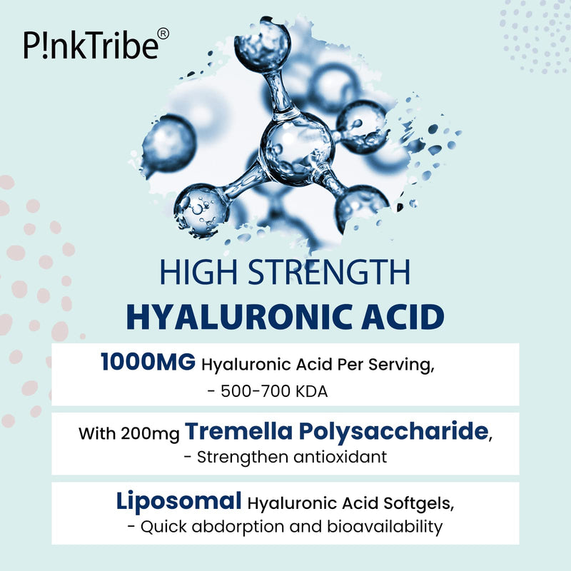 Liposomal Hyaluronic Acid Capsules - High Dose With 1000 Mg Hyaluronic Acid, High Molecular Hyaluronic Acid (500-700 Kda), Free From Additives, 60 Pieces (Pack Of 2) Pack Of 2 - NewNest Australia