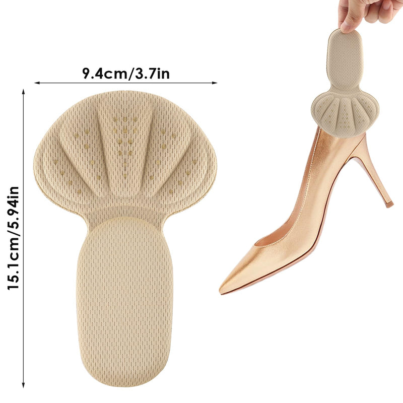 Sibba 2 pairs of premium heel pads, shoe insoles, 2-in-1 heel pads made of foam, non-slip insoles, self-adhesive heel protection, heel cushions for shoes that are too large, boots, shoe fillers, black 1 pair, beige 1 pair - NewNest Australia