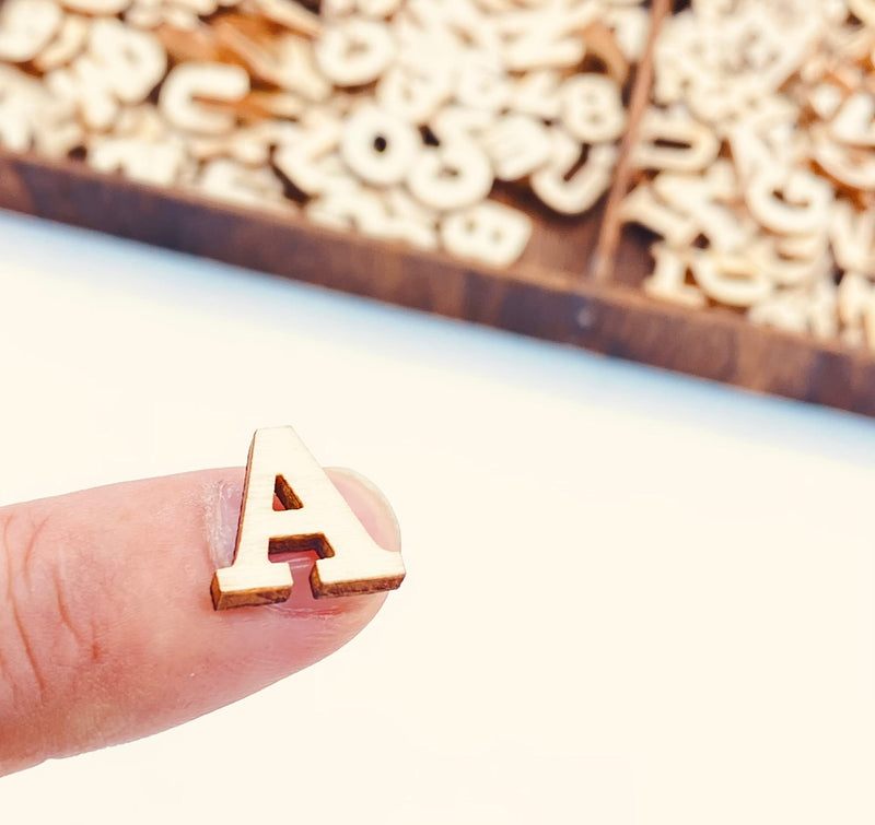 592 Pieces 1/2 Inch Mini Wooden Alphabet Letters and Unfinished Wood Numbers with Rustic Storage Tray for Scrapbooking DIY Crafts Homemade Gifts - NewNest Australia