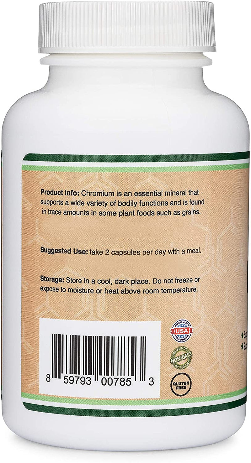 Chromium Picolinate 1000mcg for Healthy Weight Management (High Absorption and Bioavailability) (300 Vegan Safe Capsules, Non-GMO, Gluten Free, Manufactured in The USA) by Double Wood Supplements - NewNest Australia