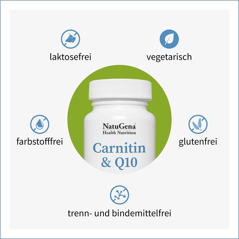 NatuGena Carnitine & Q10, promotes muscle function and energy metabolism, 90 capsules for 30 days - NewNest Australia